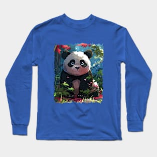 Adorable Panda Pal - Cute Panda Illustration Long Sleeve T-Shirt